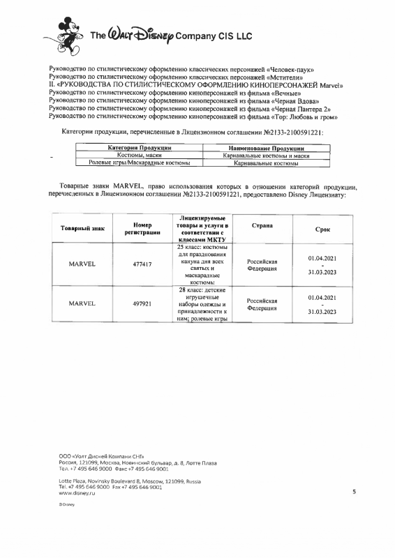 Лицензия Дисней Марвел стр.5